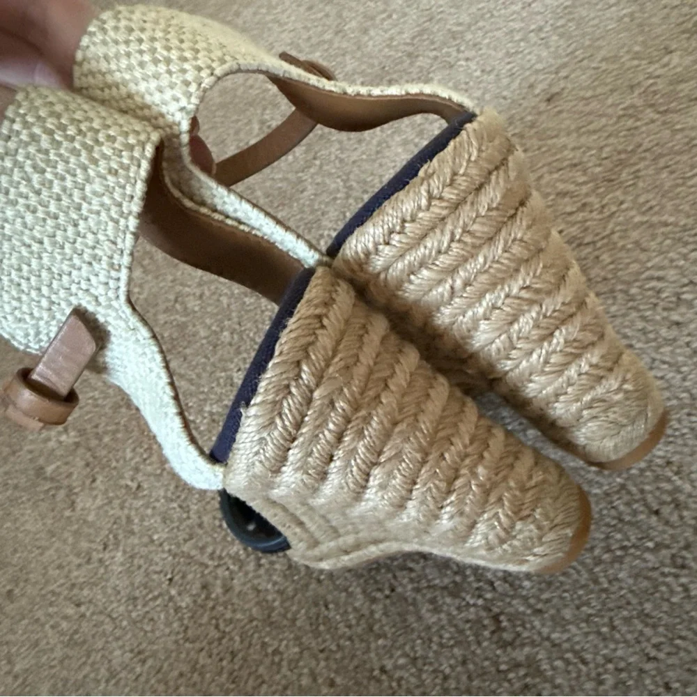 Tory Burch Lucia Lace Wedge Espadrilles Ankle Strap
